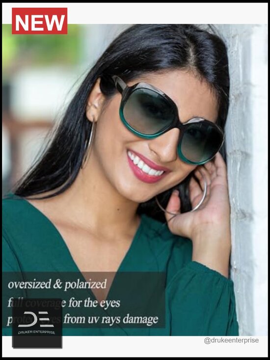 Oversized Polarized Sunglasses Women Butterfly Driving UV400 Protection